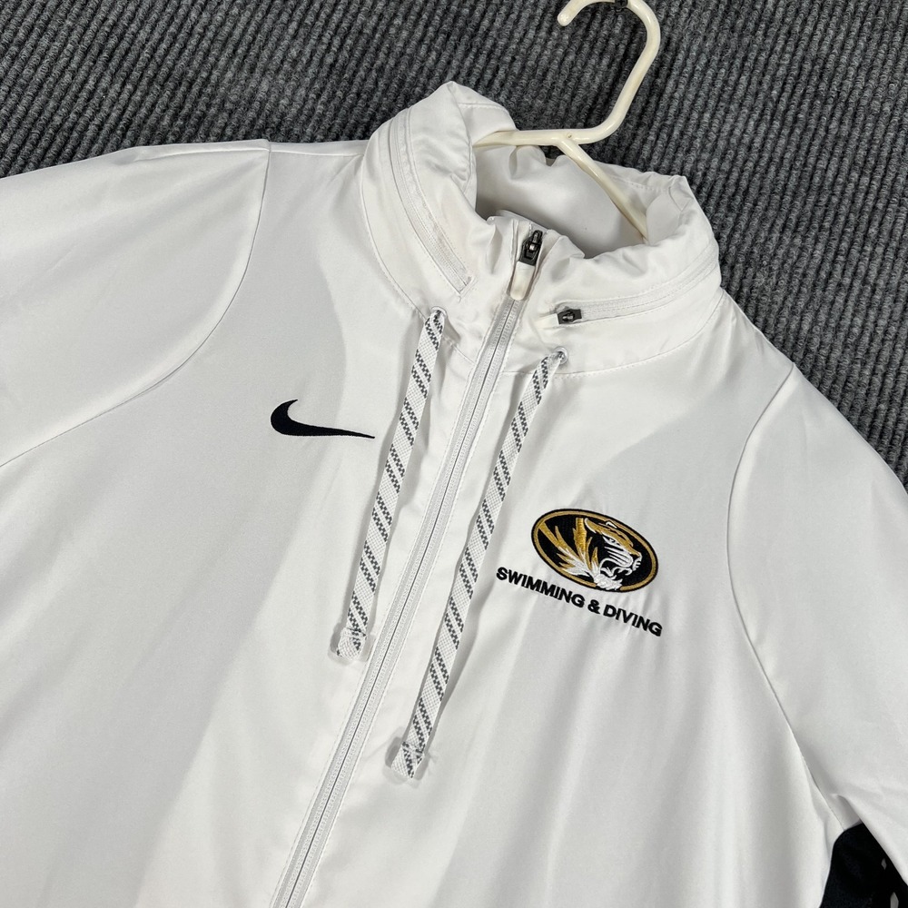 Missouri‎ Tigers Mizzou Jacket Swimming Diving Nike Medium Womens White Full Zip
